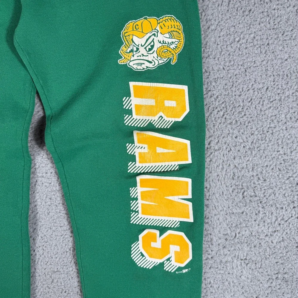 Vintage 1980s CSU Rams Sweatpants Size XL Green Colorado State University